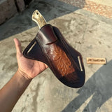 Stag Handle Hunting Knife Stainless Steel or Damascus Blade