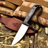 Handmade Fixed Blade Stainless Steel Skinning Hunting Knife 8" Mirror Polished Carbon Steel Drop Point