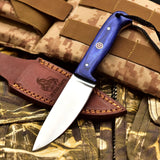 Handmade Fixed Blade Stainless Steel Skinning Hunting Knife 8" Mirror Polished Carbon Steel Drop Point