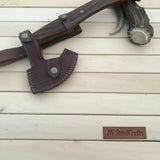 Vornska Damascus Bushcraft Hatchet with Hooked Bearded Head