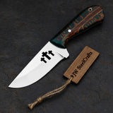 Emerald Ridge Skinner Knife 7" Handmade Green Resin Damascus Blade