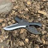 Handmade Carbon Steel Clip Point Bowie Knife with Black Micarta Handle