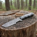 Premium Damascus Tracker Fixed Blade Knife Full Tang Durable EDC Blade