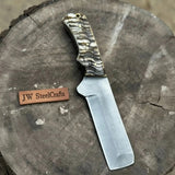 Handmade Western Ranch Utility Knife Full Tang Cowboy Knife with Acid-Washed Blade