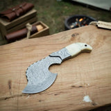 Damascus Cleaver Hatchet with Broad Forged Blade