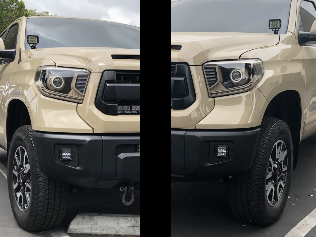 LED Fog Light Pod Replacement Mounting Brackets For 2014-2021 Toyota Tundra