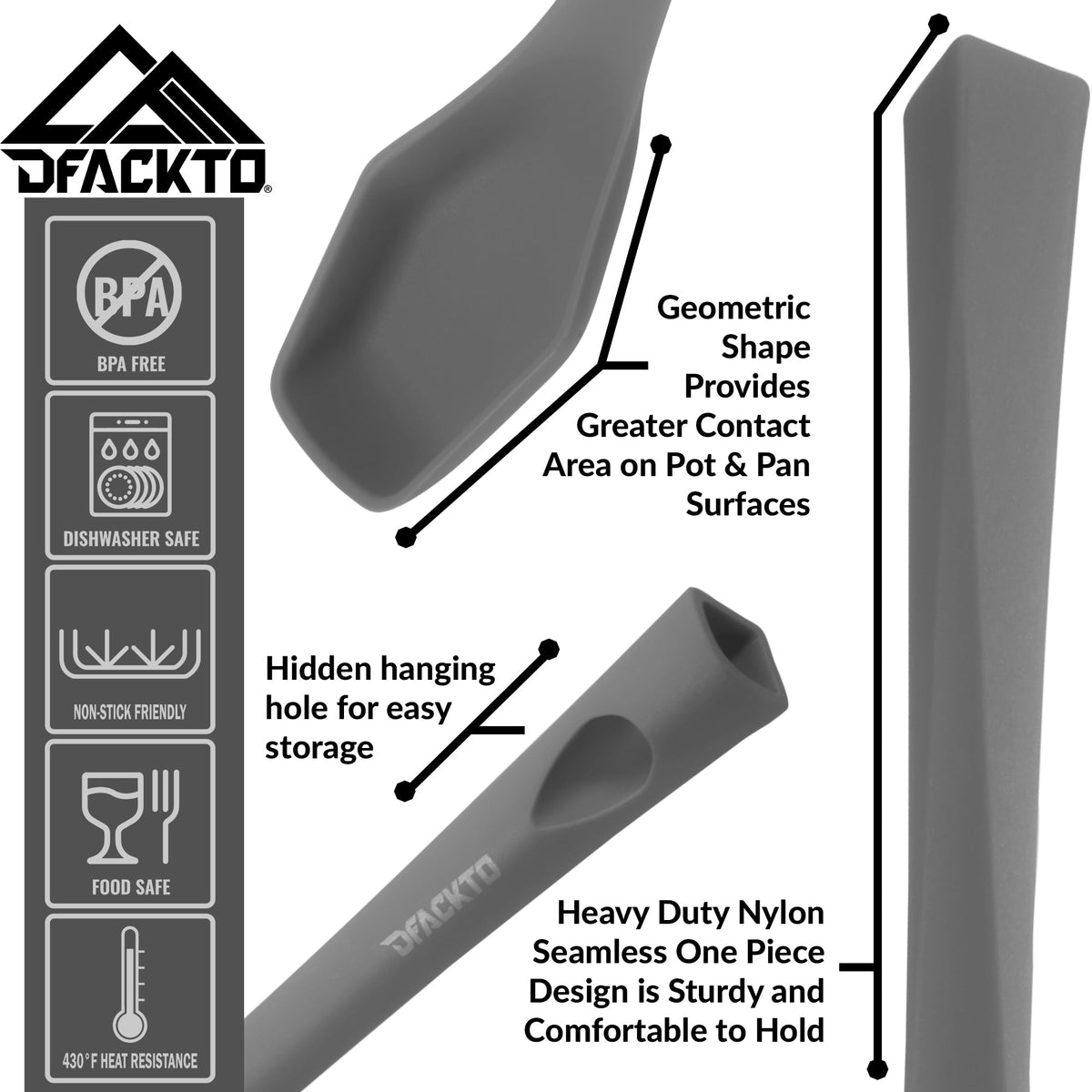 6 Piece Heavy Duty Kitchen Utensil Set // Gray