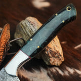 9.1" Handmade Damascus EDC Hunting Knife – Full Tang Resin Handle
