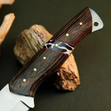 8.7" Handmade Bushcraft Knife – Stainless Steel Full Tang Wood Handle