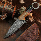 9.6" Handmade Damascus Tanto Hunting Knife – Full Tang Resin Handle