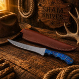 Blue Mariner Damascus Fillet Knife – Handmade Flexible Fishing Knife Exotic Wood Handle