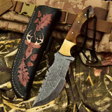 Canyon Tracker Survival Knife Damascus Steel Multiple Handle Colors | JW SteelCrafts