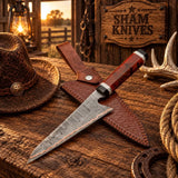 Buy K-Tip Gyuto Style Copper Damascus Chef Knife – Octagonal Resin Handle