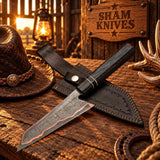 Buy Kiritsuke Style Copper Damascus Chef Knife – Pakka Wood Handle