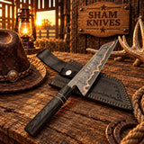 Buy Kiritsuke Style Copper Damascus Chef Knife – Pakka Wood Handle