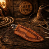 Stag & Turquoise Buckaroo Ranch Knife – D2 Steel & Pancake Sheath