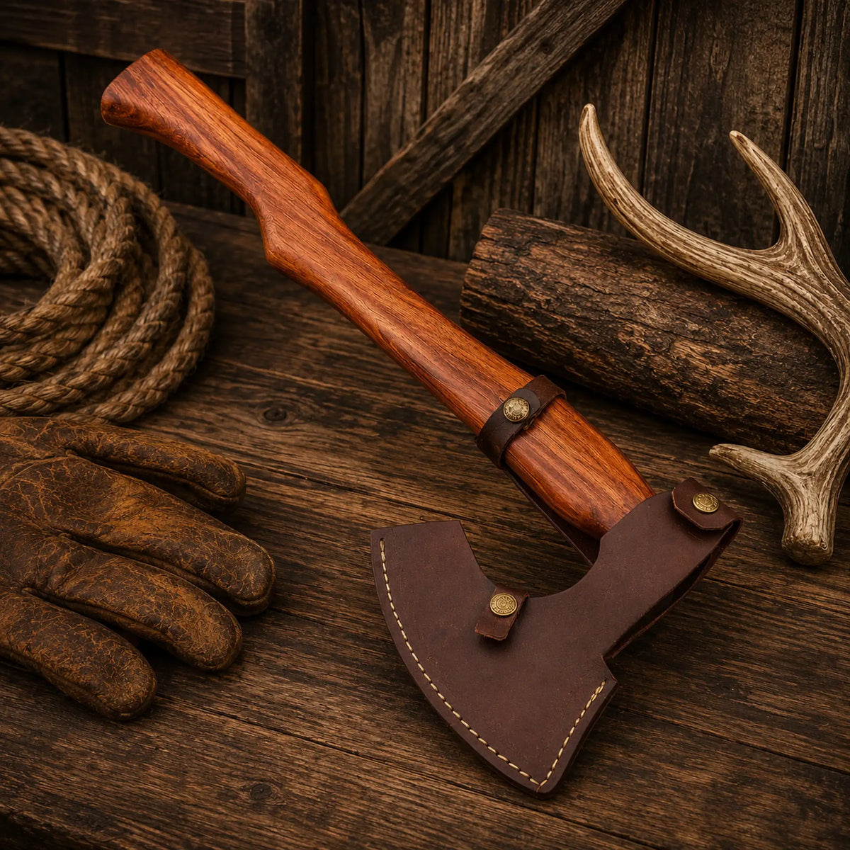 Handmade Damascus Steel Axe Hatchet | 512 Layer Camp Axe & Sheath