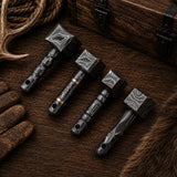 Mini Mjölnir Damascus Hammer Pendant – Handcrafted Norse Gift
