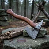 Arrowfen Bearded Spike Axe with Wood Grain Damascus Steel Head