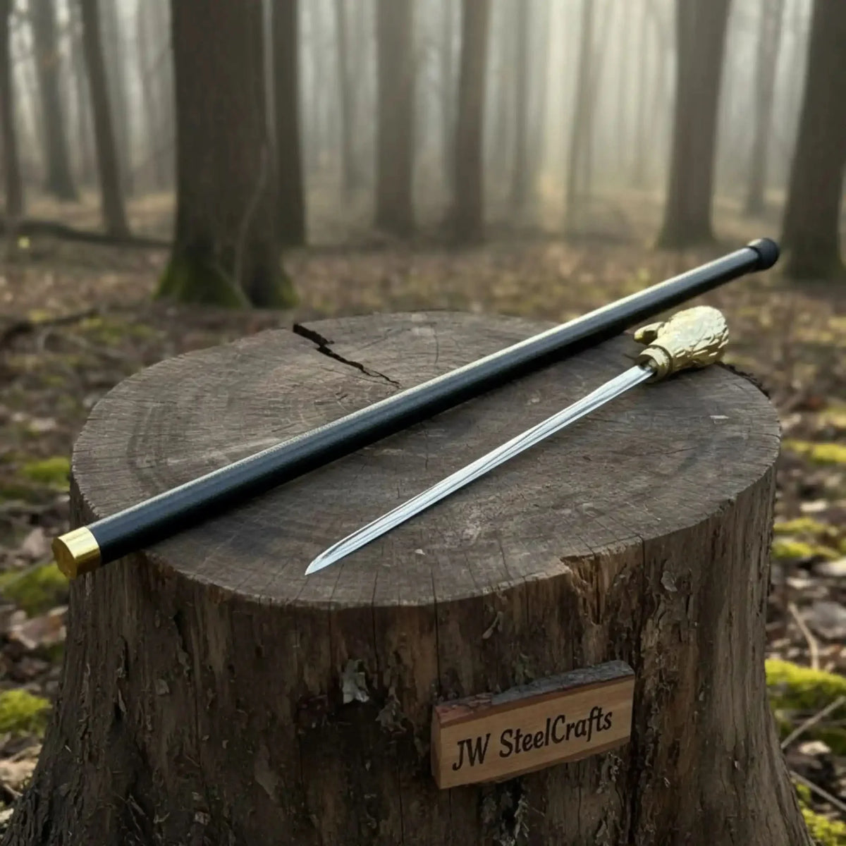Eagle Head Walking Cane Sword | Handmade Hidden Steel Blade