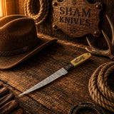 Fisherman’s Legacy Damascus Fillet Knife – Engraved Bone Handle