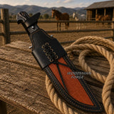 Frontierbane D2 Bowie Knife – 15" D2 Steel, Exotic Wood & Leather Sheath