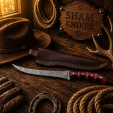 Redfin Legend Damascus Steel Fillet Knife – Red Pakka Wood Handle