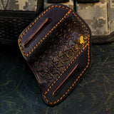 Damascus Folding Hunting Knife with Wenge & Camel Bone Handle