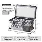 APL20 Light Duty Aluminum Black Freezer Single Zone | ICECO | 20 LT