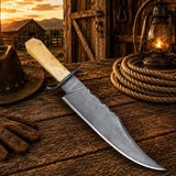 Juan Padillo Bowie Knife 5160 Spring Steel Bone Handle