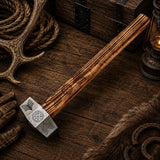 Vegvísir Viking Forged Steel Hammer – Handcrafted Ash Wood Handle