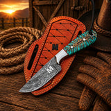 Pinecone Cowboy Working Knife – Damascus Steel 3.5" Blade