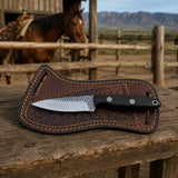 Raspwood Rasp Steel Cowboy Skinner Knife – Wenge Wood & Leather Sheath