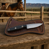 Raspwood Rasp Steel Cowboy Skinner Knife – Wenge Wood & Leather Sheath