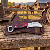 Ravenhook Rasp Steel Hawkbill Knife – Resin Handle & Leather Sheath