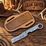 D2 Steel Engraved Ring-Tail Bull Cutter Knife – Cross-Draw Sheath