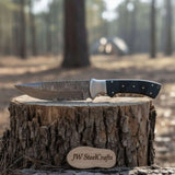 Handmade Damascus Bowie Knife with Micarta Handle