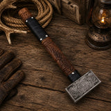 13″ Valknut Viking Battle Hammer – Rosewood & Leather Cover