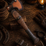 Vindflaug Viking Axe – Hand Forged 1095 Carbon Steel & Leather Grip