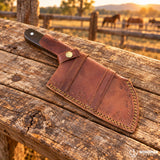 512-Layer Damascus Cleaver Knife – Twistwood Forge™ Rosewood Handle