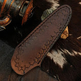 8.6" Handmade Damascus Skinner Knife – Full Tang Resin Handle & Sheath