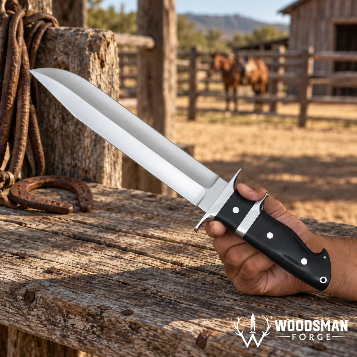 Frontiermark Pioneer Bowie Knife – High Carbon Stainless Steel & Micarta