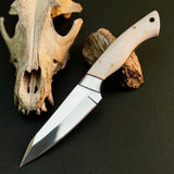 8.7" Handmade Stainless Steel Bushcraft Knife – Full Tang Resin Handle & Sheath