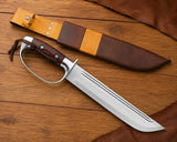 18-Inch D2 Steel D-Guard Bowie Knife with Rosewood Handle