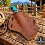Ranchspire Rasp Steel Cowboy Bull Cutter Knife – Resin Handle & Leather Sheath