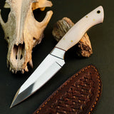 8.7" Handmade Stainless Steel Bushcraft Knife – Full Tang Resin Handle & Sheath