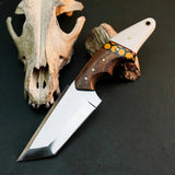 8.9" Handmade Stainless Steel Hunting Knife – Full Tang Wood Handle & Sheath