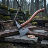 Arrowfen Bearded Spike Axe with Wood Grain Damascus Steel Head