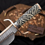 12-Inch Copper Damascus Alamo Bowie Knife - Musso-Style Collector Blade